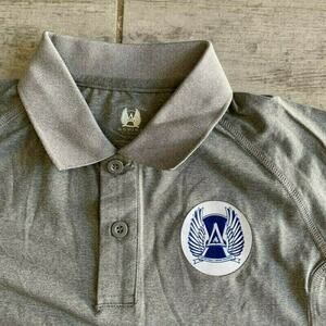 ASPIRE ACADEMY Youth Gray Polo Shirt BURRDA SPORT Athletic Top Performance L